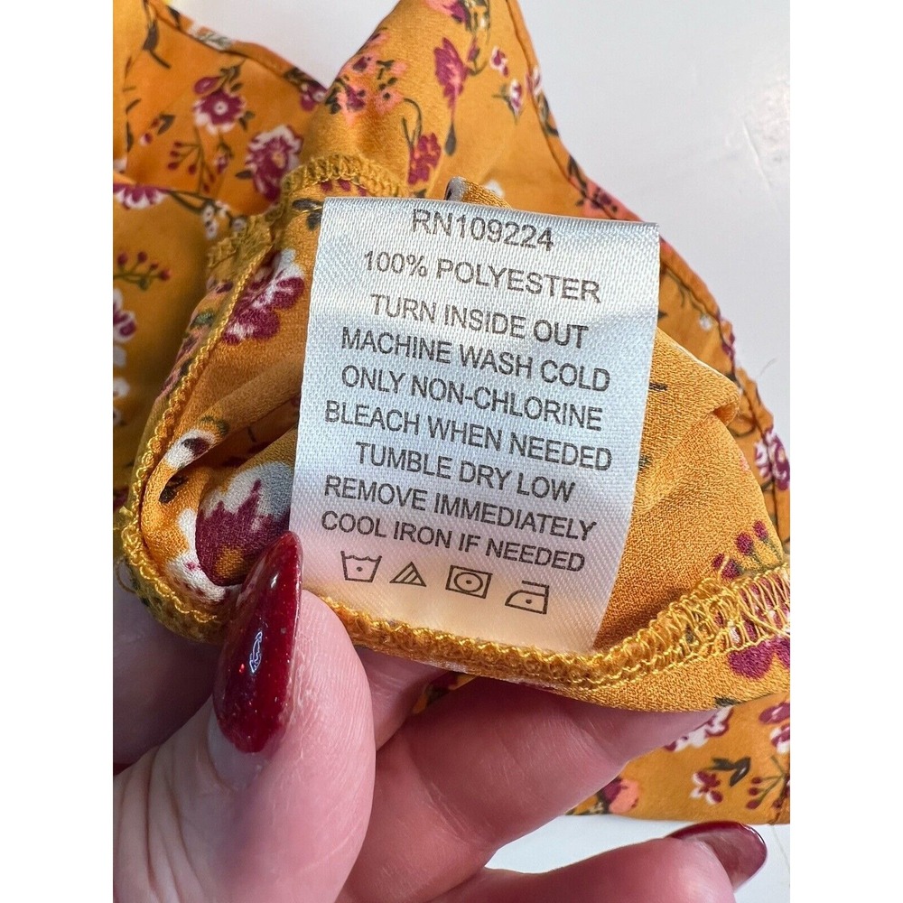 Indigo Soul Women's Dress Size S Small Yellow Floral Never Worn - Picture 9 of 14